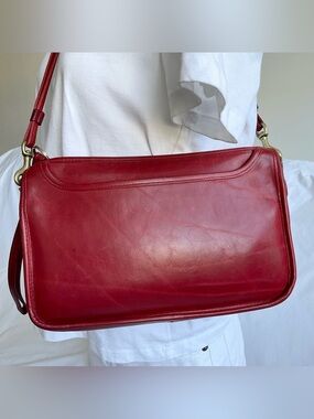 Frye | Vintage Leather Carriage Bag Red Crossbody Made USA